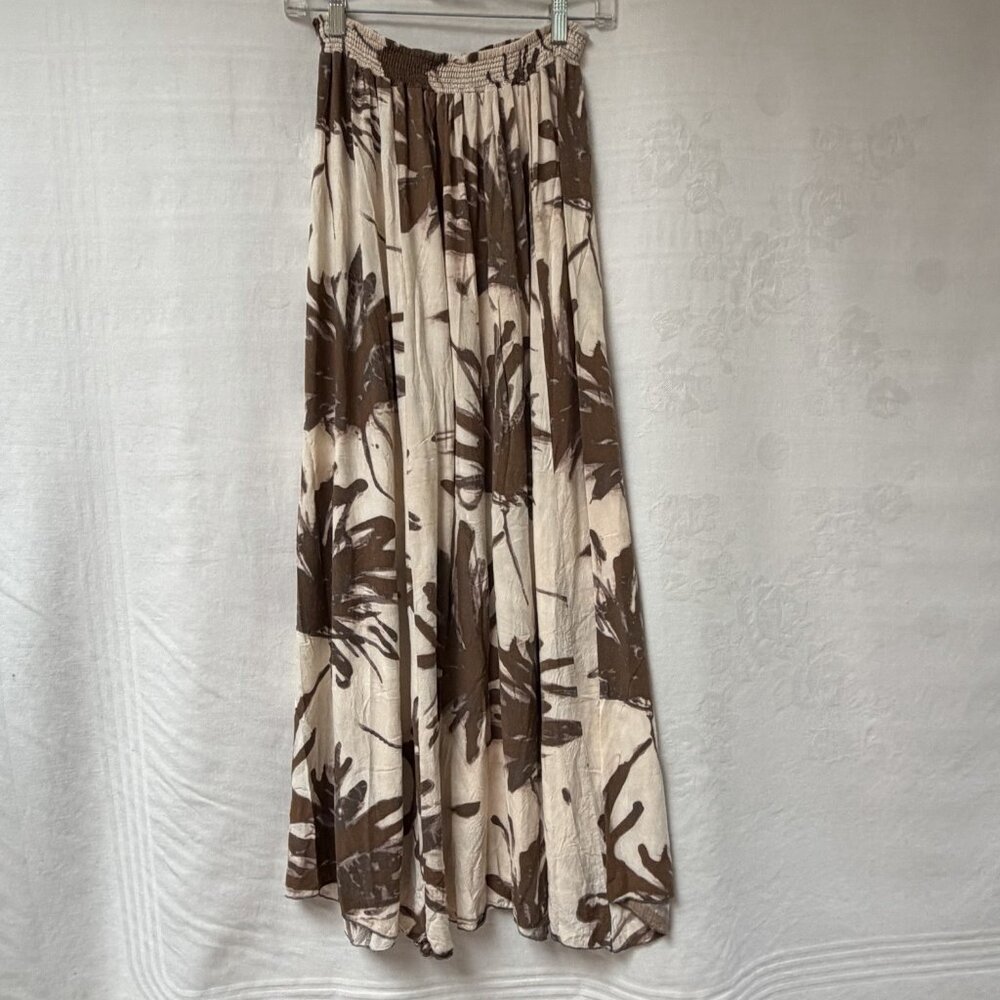 Vintage Jams World Floral Maxi Skirt Womens Large Hawaii Rayon Boho‎ Beach Coast